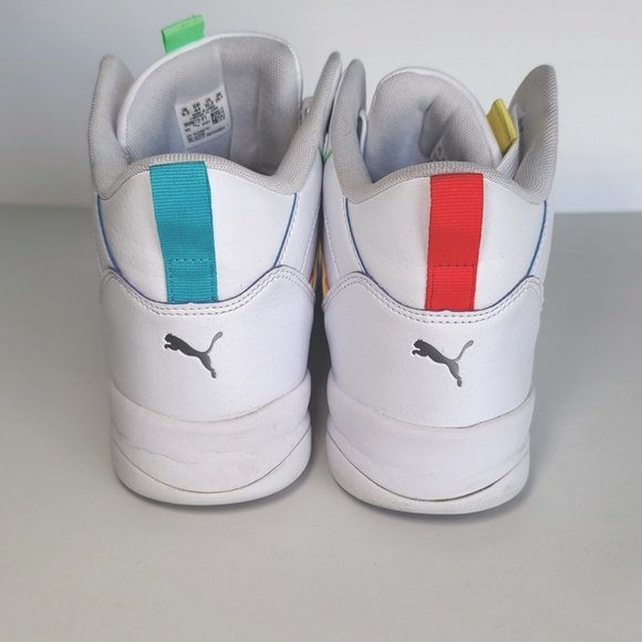 Puma Backcourt Mid Rainbow white sneaker size 10.5 - Picture 6 of 8